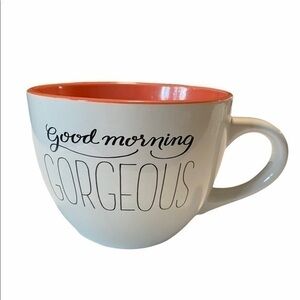 Good morning gorgeous mug white and orange